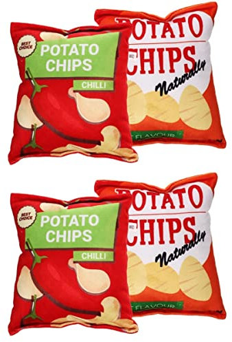 POPETPOP 4stücke Kauspielzeug Im Kartoffelchips-Design Tragbar Und Für Geeignet Interaktives Spielzeug Mit Geräuschfunktion Maschinenwaschbar