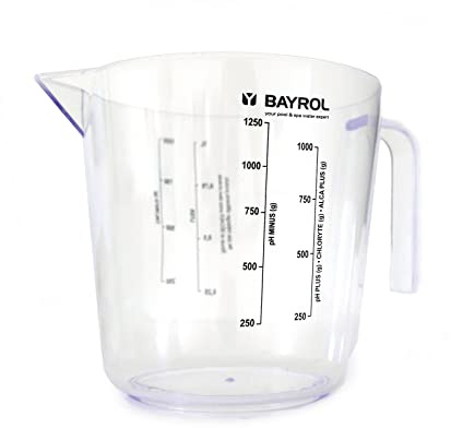 Bayrol Tasse à mesurer 1 L - Pour un dosage précis des produits nettoyants liquides ou solides de la gamme BAYROL - en PVC résistant aux matériaux