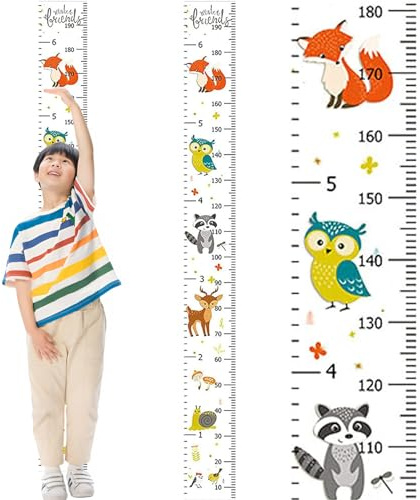 Kinder Höhe Maßnahme, Höhe Diagramm Größe Messlatte Tragbare | Kinder Und Baby Aufrollbare Wandbehang Höhenmesser Für Schlafzimmer Kinderzimmer-Wanddekorationen (20 * 200cm)