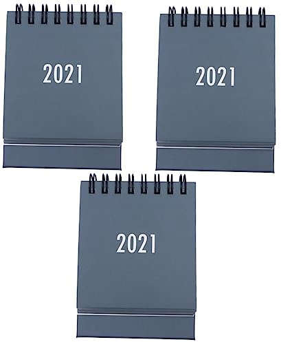 STOBOK 3 Stücke 2021 Mini Kalender Memo Pad Für Büro Schreibtisch 2021 Jahr Kreis Grau Zeit Tracking