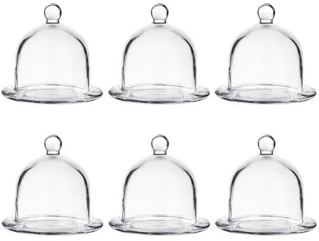 VITTORI Set of 6 Capelo Glass Bell Candy Boxes Medium Sweets for Cupcakes and Pastries