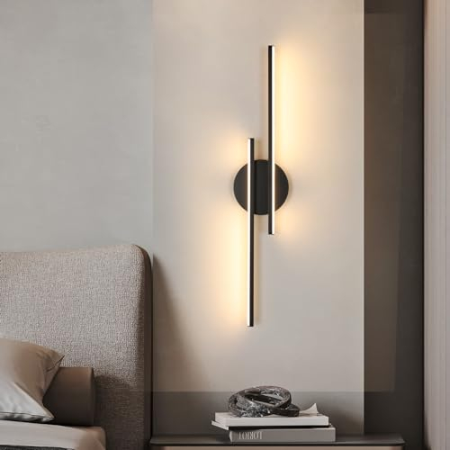 Riserva Wall Lamp Indoor LED, 24W Wall Light Modern Black 3000K Warm Light, Acrylic for Bedroom, Hallway, Living Room, Dining Room, Staircase