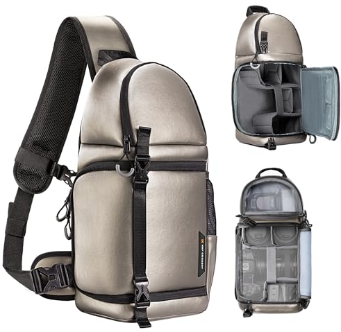 K&F CONCEPT Kamera-Umhängetasche, wasserdichte Kameratasche, Fotografie tägliche Reise Camera Bag,Taschen Fotografen Foto-Rucksack, Eisengrau