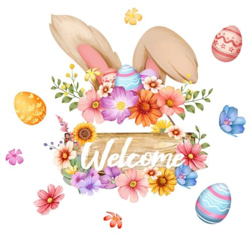 UPKOCH Ostern-Fensteraufkleber Ostern-Wandaufkleber Abziehbilder Blumen-Osterei-Fensteraufkleber Ostern-Türdekorationen Osterhasen-Aufkleber Frühlingsdekorationen Für Die Osterwand Zu