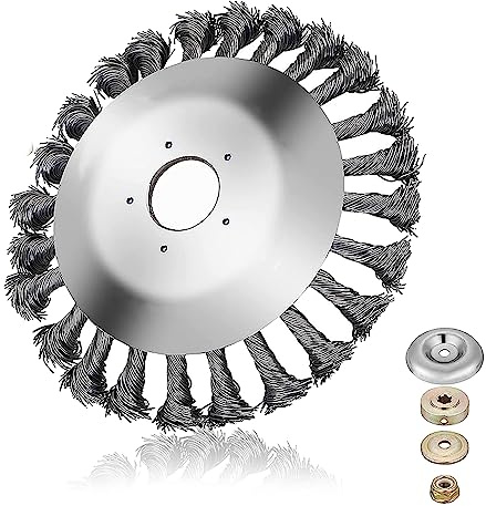 XZEIT Unkrautbürste Freischneider - Hochwertige Wildkrautbürste für Motorsense - 200*25,4mm Bohrung - Drahtbürste Freischneider für effektiven Unkrautentfernung, Drahtbürste Freischneider
