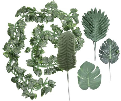 TOPBATHY Tropical Paradise Decor Fake Leaves Artificial Plant Vine Simulated Weeping Plant Home Decor Prop for Party