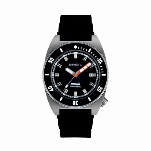 Breil klocka herr Manta sjöker urtavla svart rörelse bara tid kvarts e armband stål silver TW2065, svart, modern, avslappnad