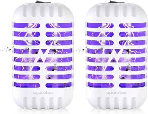 Lampada Antizanzare Elettrica, 2 Pacchi Zanzariera Elettrica con Luce, 1000V Plug in Racchetta Zanzare Elettrica, per Casa Giardino Interno Esterno Cucina Soggiorno, Insetti Zanzare, Mosca, Falene