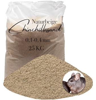 Aquagran Chinchilla Sand 25 kg Beiger 0,1-0,4 mm Badesand Sandbad hocherhitzt keimfrei samtweich