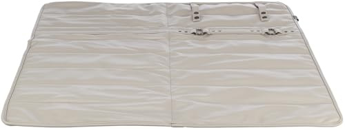 TRIXIE Reisedecke CityStyle für Hunde, wasserabweisend – 80 x 80 cm, beige | Weiche, komfortable Hundematte für unterwegs – platzsparend zusammenzurollen und durch Druckknöpfe zu verschließen