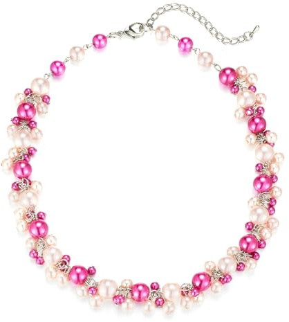 Bulinlin Perlen Kette Damen Perlen Statement Choker Kette Boho Bunt Modeschmuck Geburtstag Geschenke für Frauen