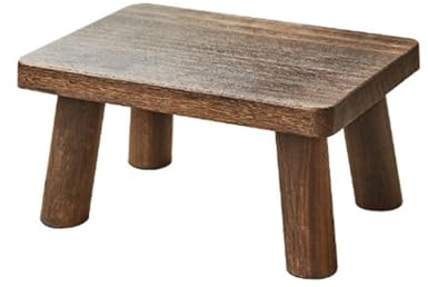 ZIJIREN Wooden footstool, coffee table stool, shoe wearing stool, plant table, shoe changing stool, solid wood stool, low stool, bench, portable low stool (Oval)