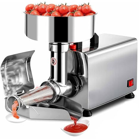 90-160 Kg/H Commercial Tomato Strainer Machine, Stainless Steel Tomato Squeezer, Food Mill for Canning, Electric Potato Ricer, Food Mill for Tomato Sauce,220V