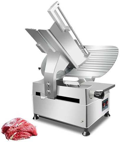 FfiMe Automatic Commercial Meat Slicer, 12Inch Stainless Steel Meat Cutter, Electric Food Slicer with Removable Blade, Cutting Thickness 0-6Mm, for Household and Commercial Food Slicers