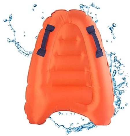 Surfboard – Aufblasbares Surfbrett, tragbares Poolbrett | Sommerliches aufblasbares Surf-Bodyboard mit Griffen, rutschfestes - für den Urlaub, leichte, sichere Schwimmhilfe für Ki