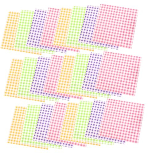 OKUMEYR Feuilles de Papier Sulfurisé à Carreaux Colorés, Résistant la Graisse et Antiadhésif Lot de 400 pour Pâtisserie, la Cuisine et Pique-niques