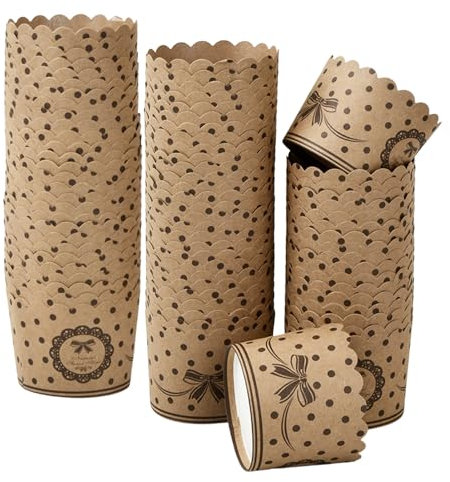 YILANJIN 100 Stück Papier Kuchen Formen, Cupcake-Fälle, Backförmchen Papier, Bowknot Backbecher, Cupcake Backform Bechereinlagen, Einweg-Backbecher, Backförmchen für Party Hochzeit Geburtstag