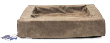Let's Sleep Comfy Cushion - Hundekissen - Hundekorb - Erhöhter Rand - Schaumstoff - 60 x 50 x 12 cm - M - Taupe