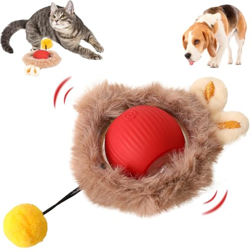 Interaktives Katzenspielzeug Ball, Katzenball mit LED Licht, Interaktives Katzenspielzeug Katzenball, Katzensp-ielzeug Elektrisch Katz-enball, Chewie Rolling Ba-ll, Elektrisches Katzens-pielzeug Ball