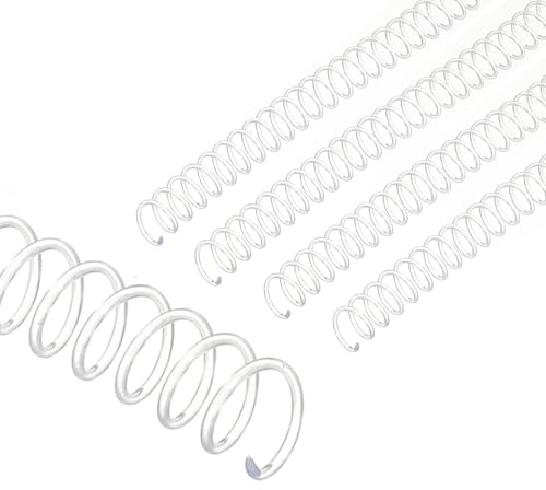 PATIKIL 50pcs 36 Agujeros Bobinas de Encuadernación en Espiral de Plástico para 105 Hojas, Canutillos Peines de Hoja Suelta 3:1 Paso para Encuadernar Archivo Escuela, Transparente