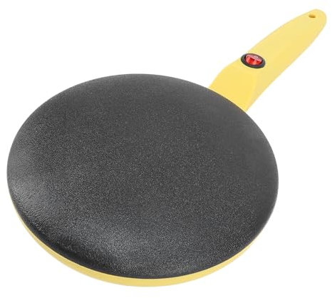Crêpière électrique Jaune de 8 Pouces, Generic, Crêpière Instantanée, Multifonctionnelle, Contrôle Automatique de la Température, Poêle à Crêpe électrique pour Crêpes