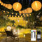 Lanternes Guirlandes Extérieur avec Prise, 11m 30 lanternes LED 8 modes avec Télécommande Timer pour Jardin, Cour, Mariage, Décoration de Festival (Blanc Chaud)