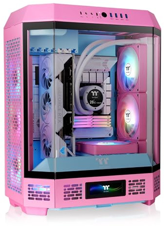 Thermaltake Tower 600 Bubble Pink Mid Tower; 2x140mm CT Fans Included; 420mm Radiator Support; 400mm GPU Clearance; Hidden Connector Support; Rotatable PCIe Slots; CA-1Z1-00MAWN-00