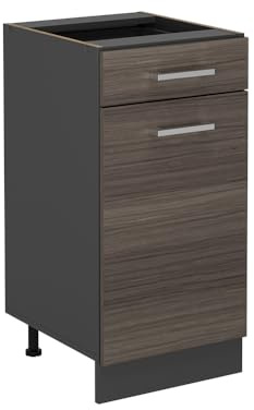 Vicco Küchenunterschrank R-Line, Edelgrau, 40 cm | 1 Schublade · Ohne Arbeitsplatte · Höhenverstellbare Füße · ✓ Leichter Zugriff · ✓ Frei kombinierbar
