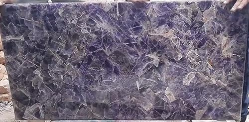 Amethyst-Kaffee-Tischplatte I Amethyst-Sofabeistellplatte I Amethyst-Ecktisch für Büro I Epoxy-Tischplatte I 45,7 x 45,7 cm handgefertigte Tischplatte