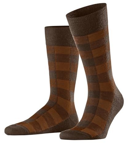 Burlington Herrstrumpor Buffalo Check M så ull mönstrad 1 par, brun karamell 5042, 40–46, Brun Caramel 5042, 40-46