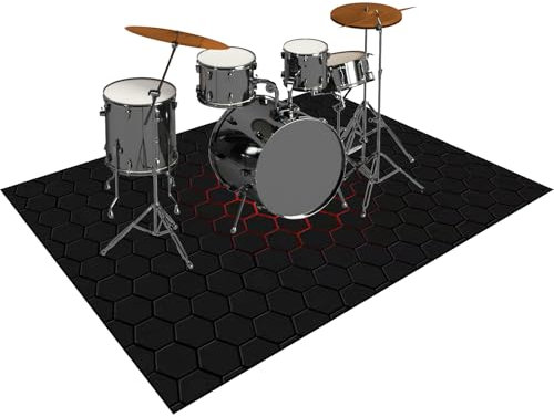 Drum Teppich Schlagzeug Matte Schlagzeugteppich rutschfeste Unterseite Trommelteppich für Bass Drum Snare elektronische Trommel und andere Instrumente Schalldicht Teppiche für Studio 200 x 160 cm