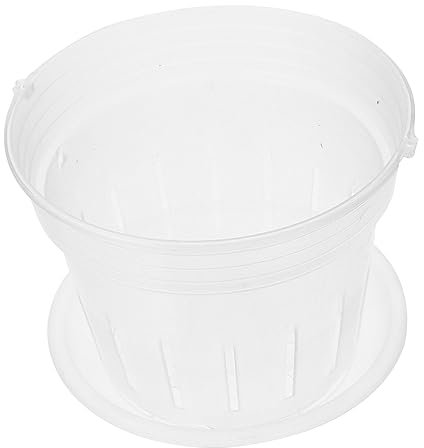 Kisangel Maceta Plástica Transparente para Orquídeas con Bandeja Diseño con Ventilación Maceta Redonda y Resistente para Plantas Decorativas para Viveros y Suculentas