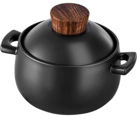 Ciieeo Pentola in Ceramica Casseruola Per Cucinare in Casa Pentola Per Stufati Domestica Con Manico e Coperchio Adatta Per Spaghetti Di Riso Stufati Piccanti e Riso Per Zuppe