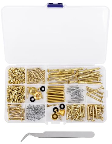 Banworks Metric Sized 258pcs Electric Guitar Screws Kit for Tele/Strat Bridge, Neck Plate, Pickup Rings, Humbucker Pickups, ST/TL Pickups, Pickguards, Tuners, Pickup Selector Switch, Strap End Pins