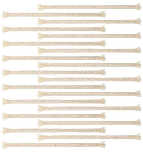 20 stoppini per lampade a olio, stoppini per candele, stoppini per candele, candele rotonde, per lampade a petrolio, stoppino intrecciato, spessore in cotone, per torce, lanterna ad olio, lampada ad