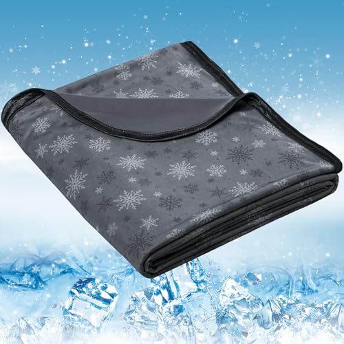 RUMBALUXY Coperta rinfrescante per chi dorme caldo, morbida e leggera, coperta estiva per sudorazione notturna, perfetta per letto, divano, divano (grigio scuro, matrimoniale, 153 x 203 cm)