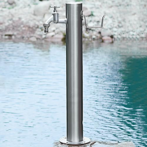 Fristående trädgårdsvattenpelare 304 rostfritt stål utomhus slangstativ anti-frys golvmonterad kran gård fontän hydrant för bevattning och tvätt