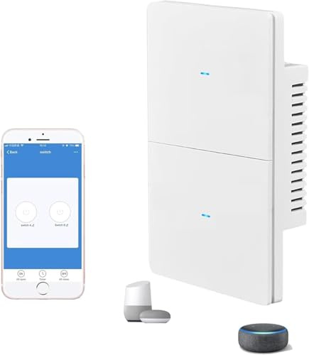 Interruttore Della luce intelligente, interruttore Della luce WiFi, interruttoree Della lucee Senza fili (2 Gang)