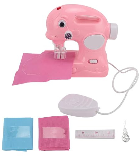 ZUUOZBYY Children Sewing Machine Toy DIY Electric USB Rechargeable Sewing Machine Toy Set for Children (Roseate)