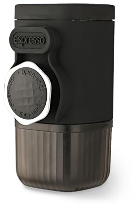 PAEFIU Mini Tragbare Espressomaschine, Camping-Kaffeemaschine, Handbetriebener Kapselmaschine, Kompatibel mit Gemahlenem Kaffee und Kapseln, Espressokocher für Camping, Wandern, Büro