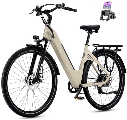 ttgo 28 Zoll E-Bike für Erwachsene, Elektrofahrrad 250W Motor 36V 18Ah Akku, 80–120 km Reichweite, 25 km/h City ebike mit 7-Gang Schaltung, LCD Display, E-Bike für Damen Herren, C3 SE
