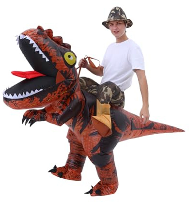 Costume gonfiabile per adulti, costume da dinosauro gonfiabile per adulti, taglia da cavalcare su T-Rex, costume divertente per Halloween, Natale, carnevale, feste