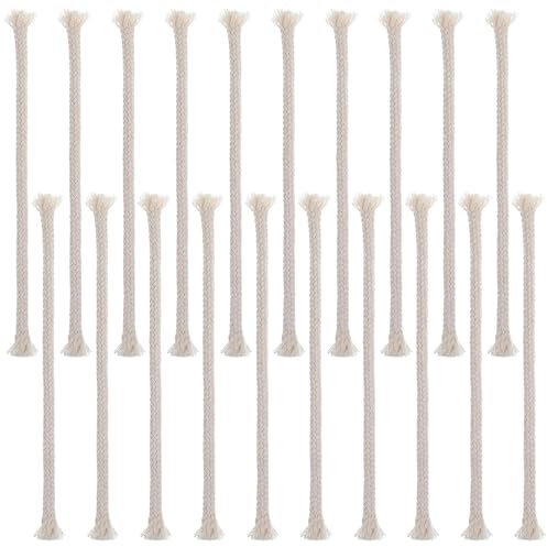 20 PCS Oil Lamp Wicks, Cotton Braided Candle Wick Replacement, 4mm/0.16in Round Wick for Oil Lamps, Torches, Alcohol Candle, Kerosene Lamp, Burner, Lantern (15, Centimeters)