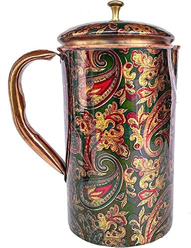 Rastogi Handicrafts Pichet en cuivre pur sérigraphié (1 pichon)