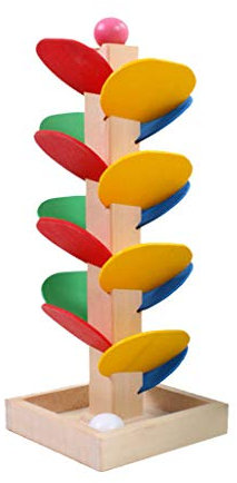 Tenlacum Colorful Wooden Tree Run Track Game Kids Intelligence Educational Toys