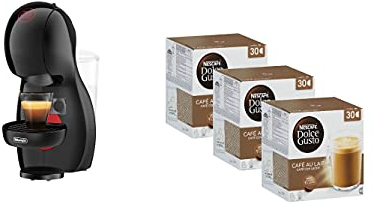 Nescafe Dolce Gusto Piccolo XS by De'Longhi with Dolce Gusto Pods NDG Café au Lait 90 Pods