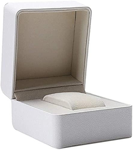 ZRDSZWZ Tillförlitlig klocklåda, fyrkantig klocklåda fodral smycken display organiseringsbox mode armbandsur förvaringshållare (färg: Vit)