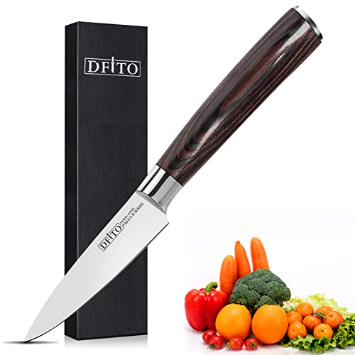 Dfito 9cm Coltello per Sbucciare, Coltelli per Frutta E Verdura, Coltello Per Frutta, Coltelli da Cucina Professionali In Acciaio Inossidabile Manico Ergonomico Con Lama Affilata Coltelli Spelucchino