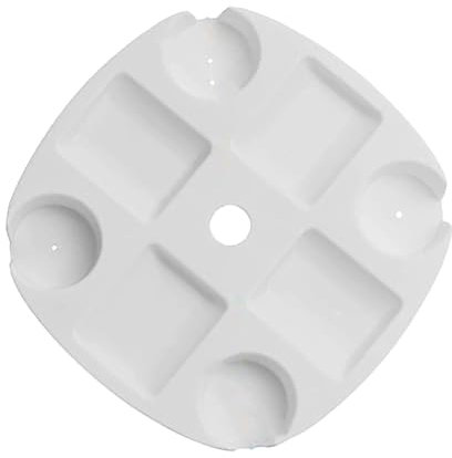 Generico Vassoio per ombrellone da spiaggia, tavolino portaombrello con scomparti per snack, fori per occhiali da sole, PVC resistente ai raggi UV, facile da trasportare e assemblare