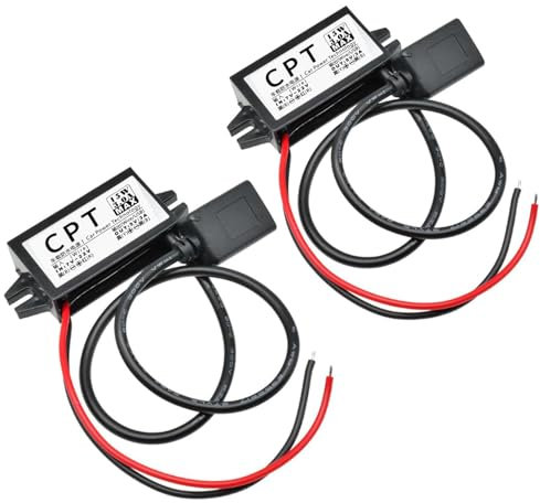 12V auf 5V USB-Adapter, DC Buck-Konverter-Modul 3A 15W Auto-Stromwandler Adapter 2 Stück (Single USB)